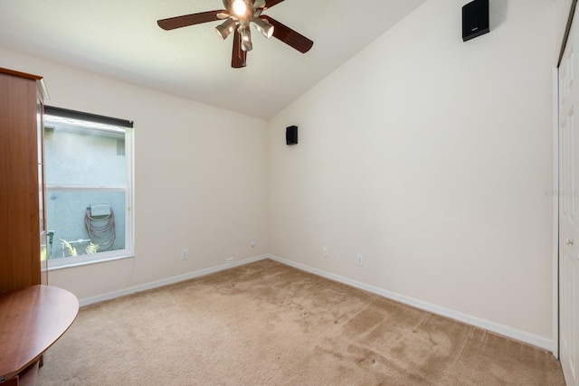 1646 Song Sparrow Ct, Sanford, FL 32773 - unfurnished room with light carpet, a ceiling fan, and lofted ceiling