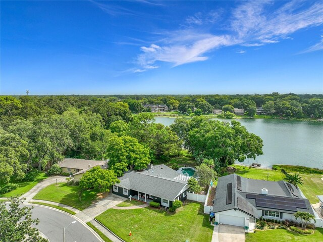 3417 Pershing Ave, Orlando, FL 32812 - view from above of property with a large body of water and a heavily wooded area