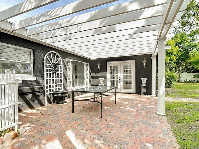 3417 Pershing Ave, Orlando, FL 32812 - view of patio featuring french doors and a pergola