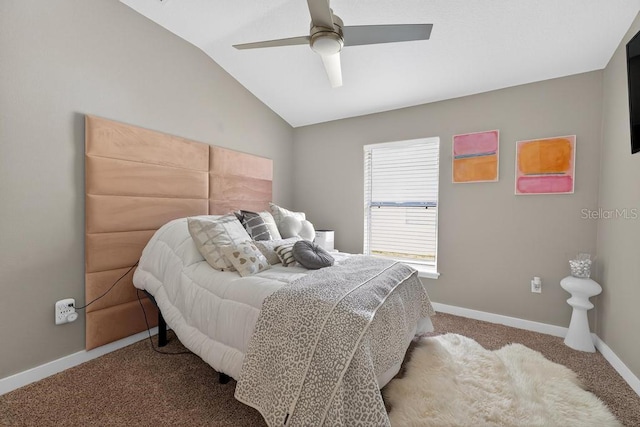 533 Quail Down Dr, Debary, FL 32713 - carpeted bedroom with lofted ceiling and a ceiling fan