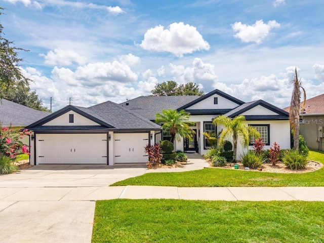 533 Quail Down Dr, Debary, FL 32713 - single story home with a garage, driveway, a front lawn, and stucco siding