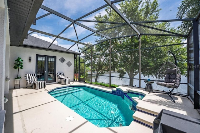 533 Quail Down Dr, Debary, FL 32713 - outdoor pool featuring french doors, a patio area, a lanai, and a jacuzzi