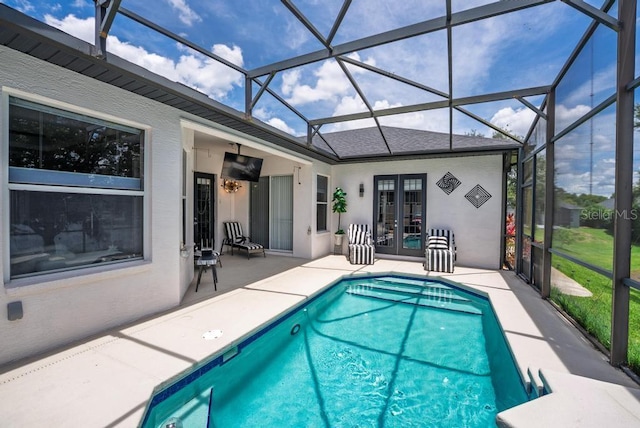 533 Quail Down Dr, Debary, FL 32713 - outdoor pool with french doors, a patio, and a lanai