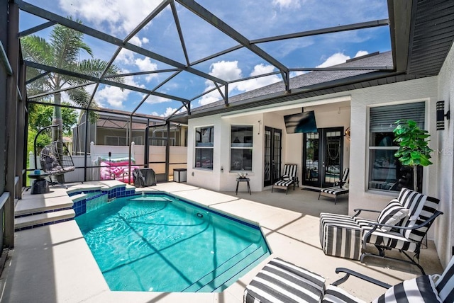 533 Quail Down Dr, Debary, FL 32713 - swimming pool featuring a patio area and glass enclosure