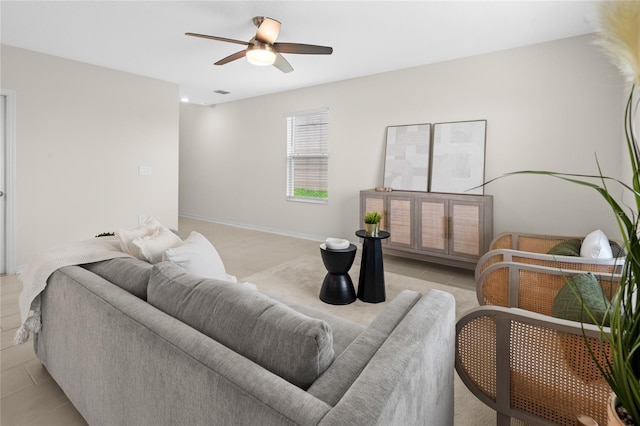 2817 Muller Oak Loop, Ocoee, FL 34761 - living area featuring ceiling fan and light tile patterned floors