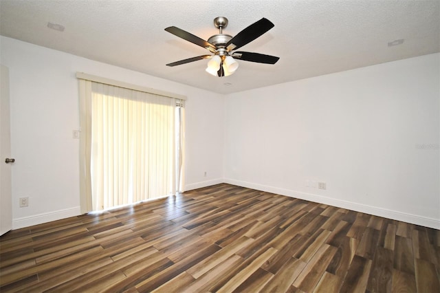 3057 Aaron Burr Ave Unit 1, Winter Park, FL 32792 - spare room with dark wood-style floors, a ceiling fan, and a textured ceiling