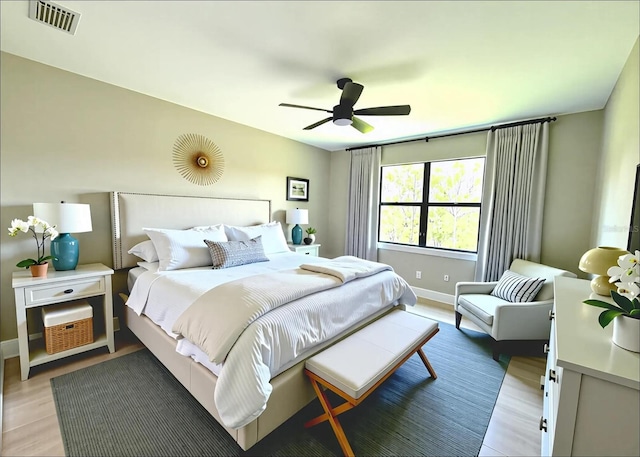2729 Gabel Oak Dr, North Port, FL 34289 - bedroom featuring light wood-type flooring and ceiling fan
