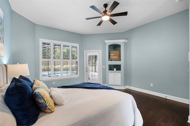 315 Lake Rd, Lake Mary, FL 32746 - bedroom featuring dark wood-style floors and a ceiling fan