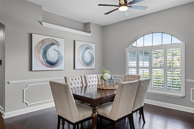 315 Lake Rd, Lake Mary, FL 32746 - dining room featuring ceiling fan, healthy amount of natural light, and dark wood finished floors