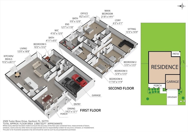 2149 Tudor Rose Dr, Sanford, FL 32773 - view of property floor plan