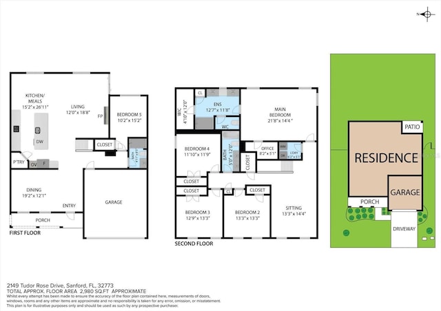 2149 Tudor Rose Dr, Sanford, FL 32773 - view of floor plan / room layout