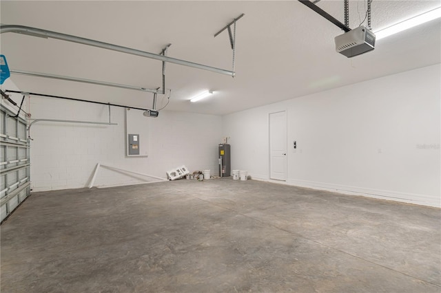 5908 SW 115 Street Rd, Ocala, FL 34476 - garage featuring a garage door opener, electric panel, and water heater