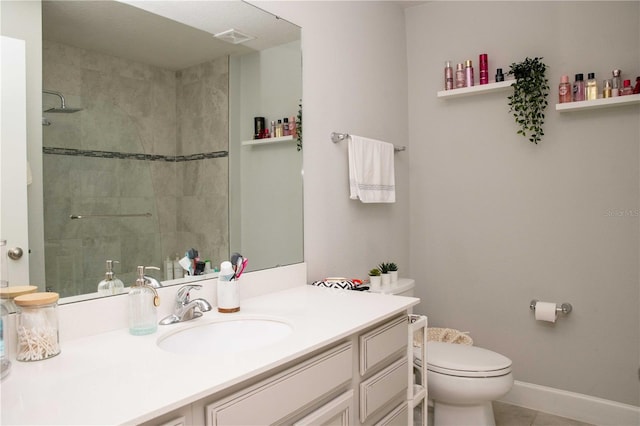 5963 Glory Bower Dr, Winter Garden, FL 34787 - bathroom featuring vanity, tiled shower, and tile patterned floors