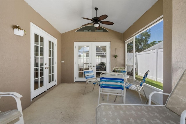 144 Bridgeton St, Davenport, FL 33896 - view of patio / terrace featuring french doors and ceiling fan