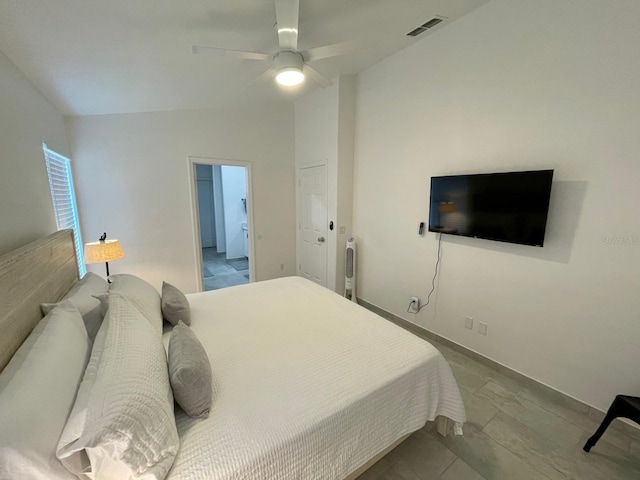 2505 Osprey Creek Ct, Kissimmee, FL 34747 - bedroom featuring vaulted ceiling and a ceiling fan
