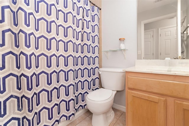 1315 Vista Del Lago Blvd, Dundee, FL 33838 - bathroom with vanity, tile patterned flooring, and a shower with shower curtain