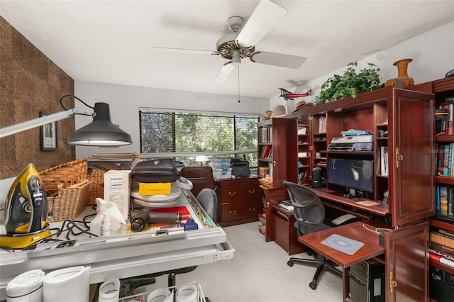 2208 Mcmahon Ct Unit 1033, Orlando, FL 32812 - carpeted office space with a ceiling fan and a textured ceiling