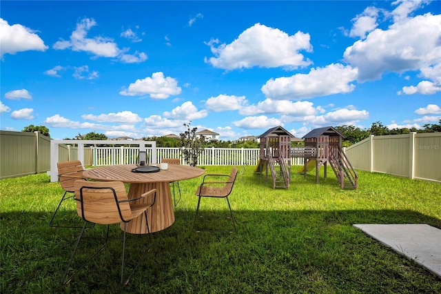 9937 Aqua Miles Path, Wesley Chapel, FL 33545 - fenced backyard with a playground
