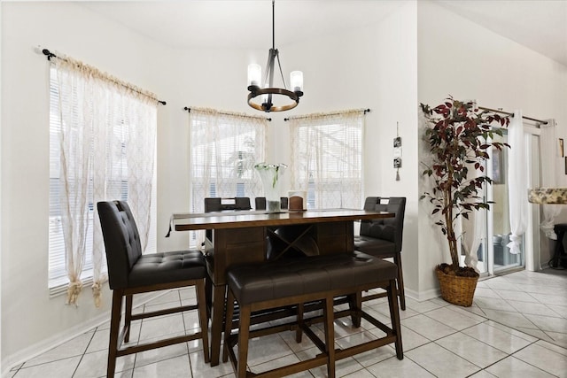 1716 Westerly Dr, Brandon, FL 33511 - dining space featuring a chandelier and light tile patterned flooring
