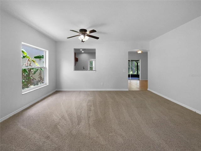 16006 Stags Leap Dr, Lutz, FL 33559 - carpeted spare room with ceiling fan and arched walkways