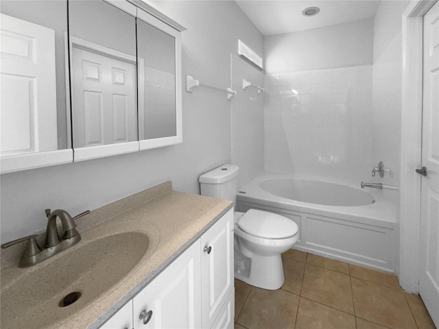 16006 Stags Leap Dr, Lutz, FL 33559 - full bath featuring tile patterned flooring, vanity, and washtub / shower combination