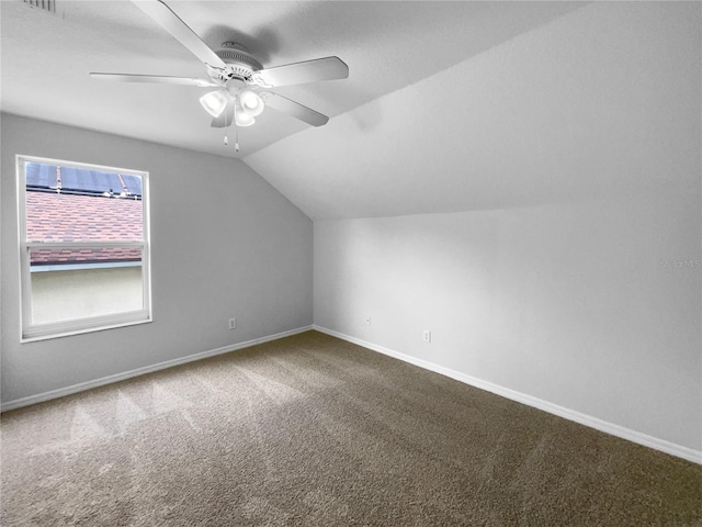 16006 Stags Leap Dr, Lutz, FL 33559 - bonus room featuring carpet, vaulted ceiling, and a ceiling fan