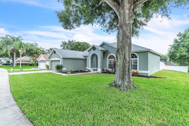 2675 Bond St, Clermont, FL 34711 - ranch-style house with stucco siding, driveway, an attached garage, and a shingled roof