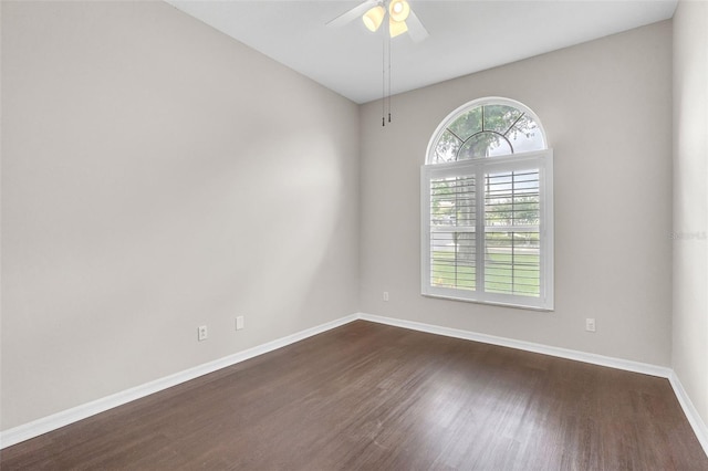 2675 Bond St, Clermont, FL 34711 - spare room featuring dark wood-style floors and ceiling fan