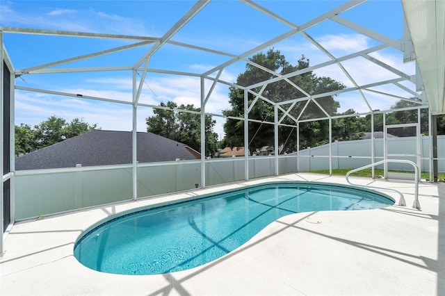 2675 Bond St, Clermont, FL 34711 - view of swimming pool featuring a patio, a fenced backyard, and glass enclosure