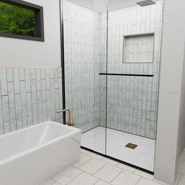 TBD SW 177th St, Ocala, FL 34473 - bathroom with a tile shower, a bath, and tile walls