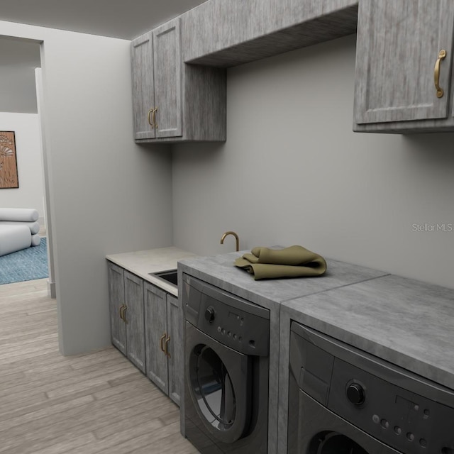 TBD SW 177th St, Ocala, FL 34473 - laundry room with separate washer and dryer, cabinet space, and light wood finished floors
