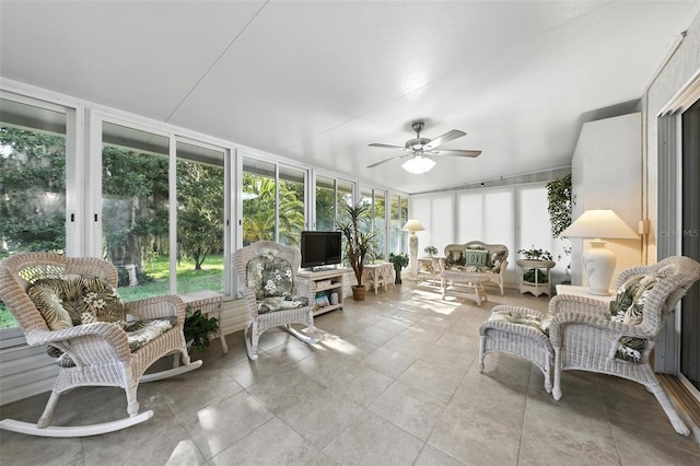 1430 Challenger Ave, Davenport, FL 33897 - sunroom featuring an outdoor living space and a ceiling fan