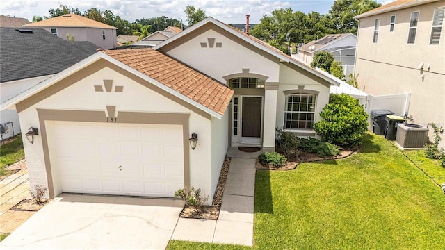131 Sonja Cir, Davenport, FL 33897 - view of front of property featuring stucco siding, driveway, a garage, and a shingled roof