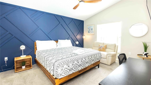 131 Sonja Cir, Davenport, FL 33897 - bedroom featuring vaulted ceiling, light colored carpet, and ceiling fan