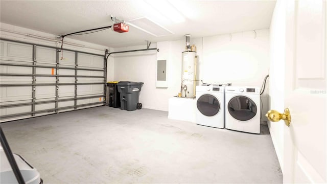 131 Sonja Cir, Davenport, FL 33897 - washroom with electric panel, washer and dryer, a garage, and water heater