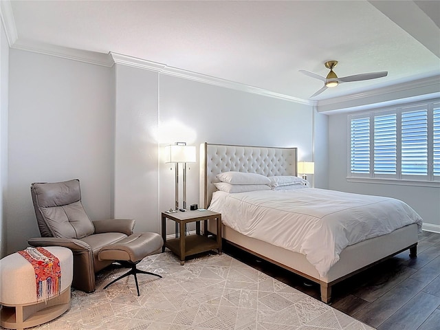 60 Surfview Dr Unit 308, Palm Coast, FL 32137 - bedroom featuring light wood finished floors, ornamental molding, and ceiling fan