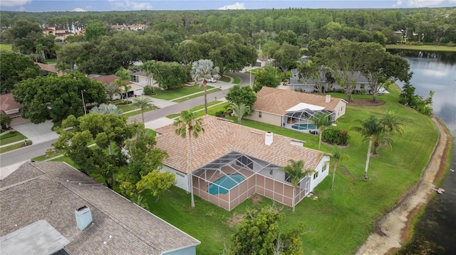 17032 Winners Cir, Odessa, FL 33556 - aerial perspective of suburban area featuring a large body of water