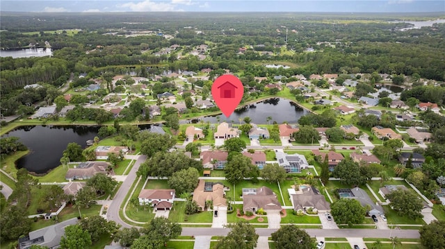 17032 Winners Cir, Odessa, FL 33556 - aerial view of residential area with a large body of water
