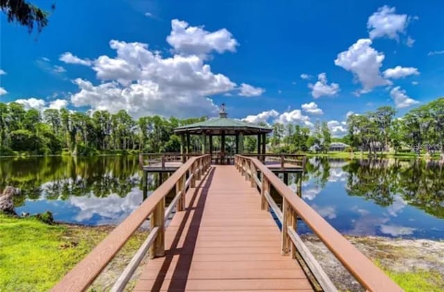 17032 Winners Cir, Odessa, FL 33556 - dock with a gazebo and a water view