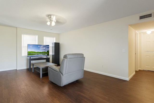 2791 L B Mcleod Rd Unit C, Orlando, FL 32805 - living area with a ceiling fan and dark wood finished floors