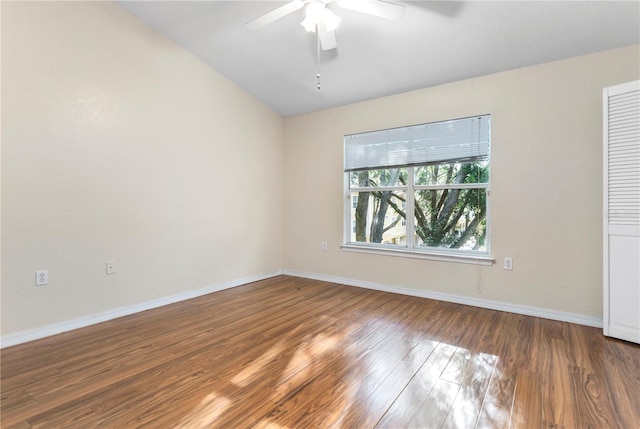 1825 Shadow View Cir Unit 1825, Maitland, FL 32751 - spare room with wood finished floors, ceiling fan, and lofted ceiling