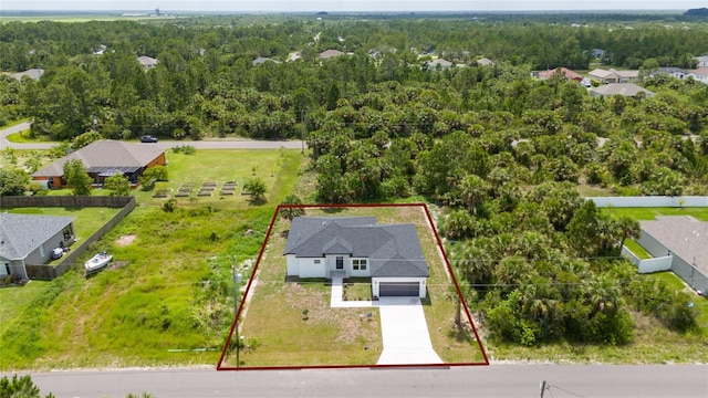 3270 Framinghan Ave SW, Palm Bay, FL 32908 - aerial overview of property's location with a forest and property boundaries highlighted
