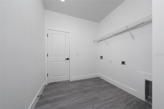 3270 Framinghan Ave SW, Palm Bay, FL 32908 - laundry area with electric dryer hookup, hookup for a washing machine, and dark wood-style floors