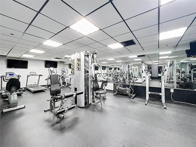 400 E Colonial Dr Unit 1501, Orlando, FL 32803 - gym with a paneled ceiling