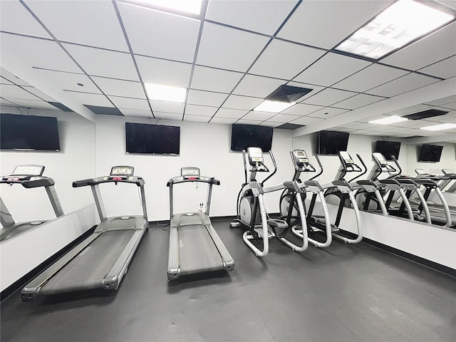 400 E Colonial Dr Unit 1501, Orlando, FL 32803 - workout area featuring a drop ceiling