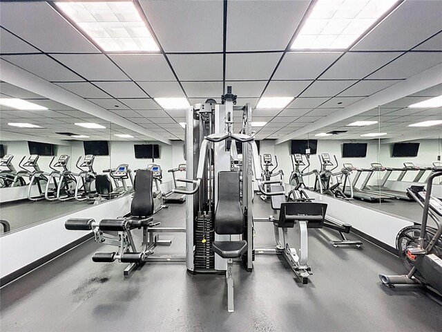 400 E Colonial Dr Unit 1501, Orlando, FL 32803 - exercise room featuring a drop ceiling