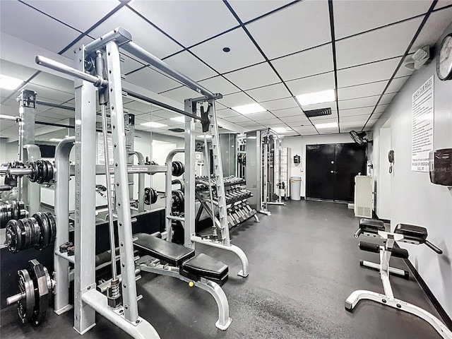 400 E Colonial Dr Unit 1501, Orlando, FL 32803 - gym featuring a paneled ceiling