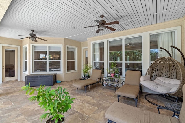 25554 Hawks Run Ln, Sorrento, FL 32776 - view of patio / terrace with ceiling fan and a jacuzzi