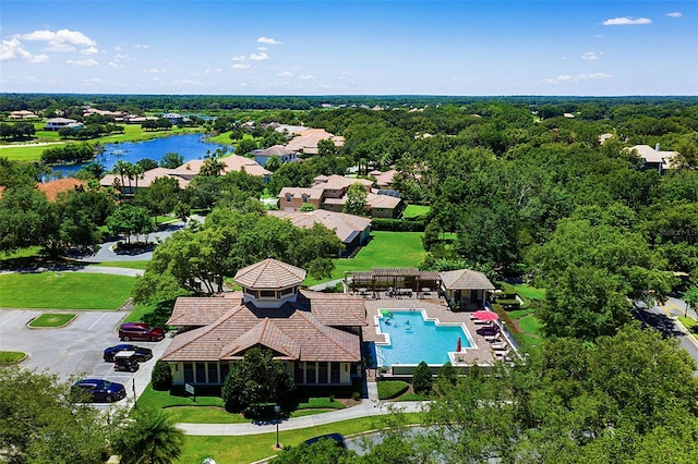 25554 Hawks Run Ln, Sorrento, FL 32776 - drone / aerial view of a large body of water and a pool