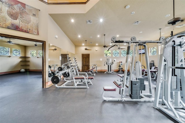25554 Hawks Run Ln, Sorrento, FL 32776 - workout area featuring baseboards and recessed lighting